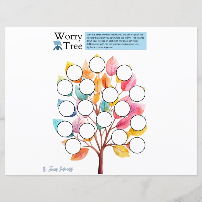 Worksheet "Worry Tree" - Digitaler Download (Rückseite)