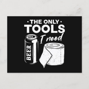 Workshop Beer Toilet Paper Tools Postkarte