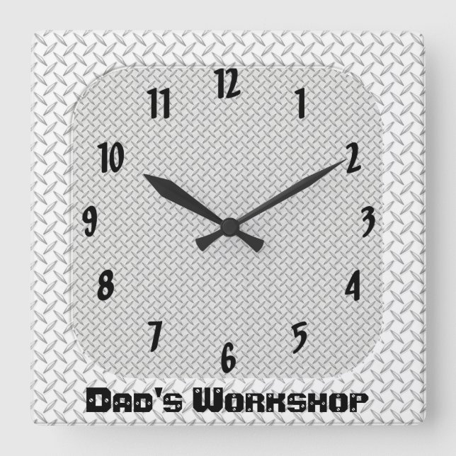 Workshop Vaters Quadratische Wanduhr (Vorderseite)