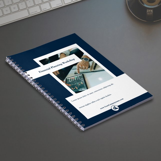 Workshop zur Finanzplanung White & Blue Notizblock (Financial Planning Workshop White & Blue Notebook with Logo)