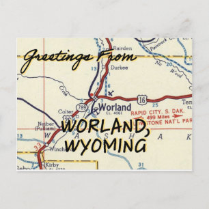 Worland Wyoming Vintage Karte