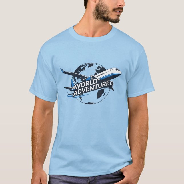 World Adventure Airplane Travel T-Shirt (Vorderseite)