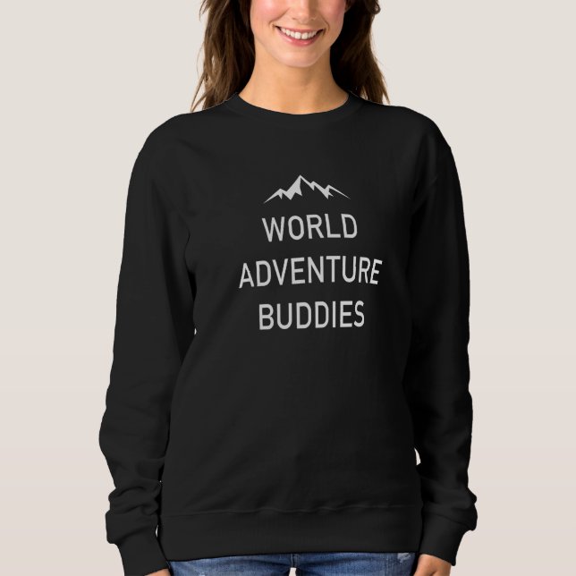 World Adventure Buddies Minimalist Traveling Cool  Sweatshirt (Vorderseite)