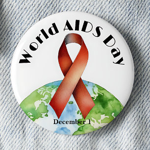 World AIDS Day 1. Dezember Bewusstseins-Schleife Button