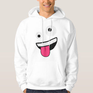 World Albern Crazy Eyes Zany Face Emojis Hallo Hoodie
