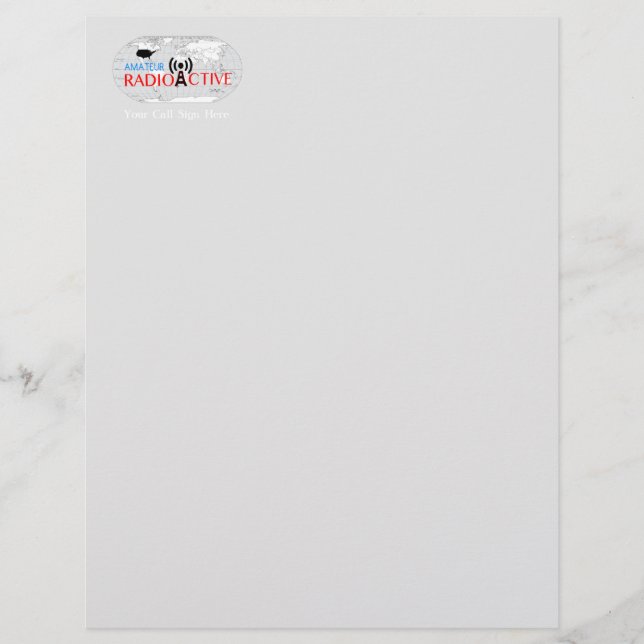 World Amateur Radio Active Briefbogen (Vorderseite)