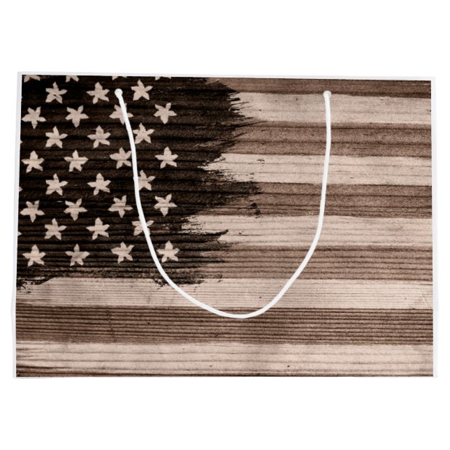 World American Flag USA Large Gift Bag Große Geschenktüte (Rückseite)