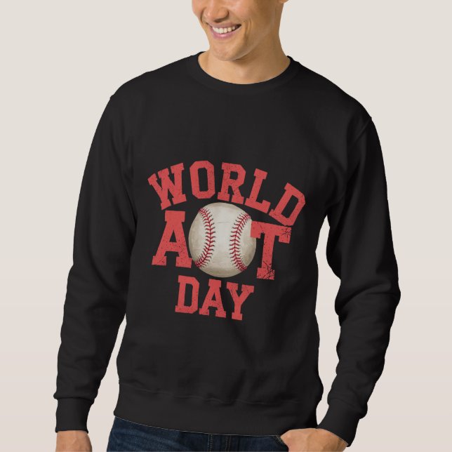 World Art Day Baseball Design Sweatshirt (Vorderseite)