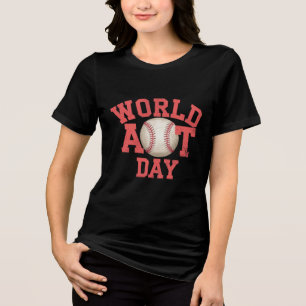 World Art Day Baseball Design Tri-Blend Shirt