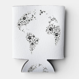 World Atlas Dog Paw Prints Dosenkühler