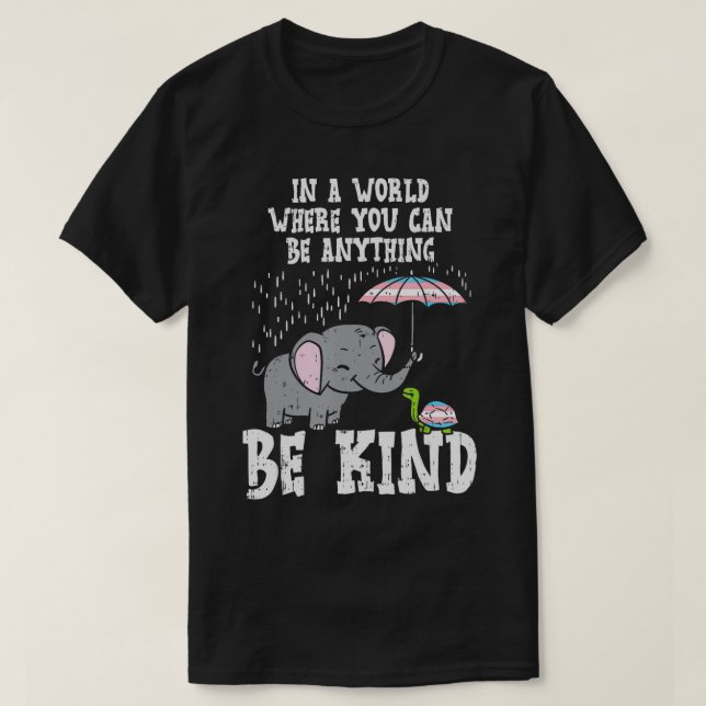 World Be Kind Elephant Trans Turtle Transgender LG T-Shirt (Design vorne)