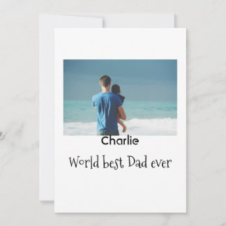 world best dad ever photo name date simple fathers einladung