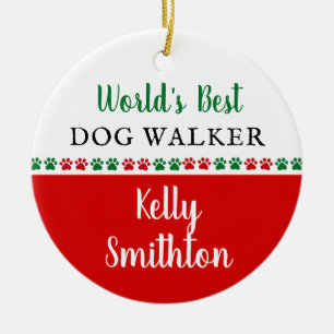 World Best Dog Walker Vielen Dank Weihnachtsgesche Keramik Ornament