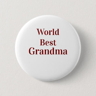 World best Grandma grandmother grandparents pink n Button