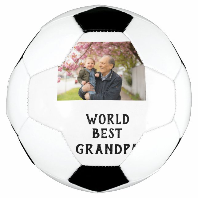 World best Grandpa photo name father's day grandpa Fußball (Vorderseite)