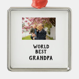 World best Grandpa photo name father's day grandpa Ornament Aus Metall