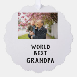 World best Grandpa photo name father's day grandpa Ornament Karte