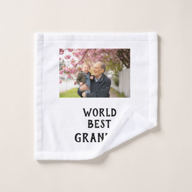 World best Grandpa photo name father's day grandpa Waschlappen (Waschlappen)