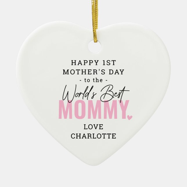 'World Best Mommy' 1. Mother's Day Keepake Keramik Ornament (Vorne)