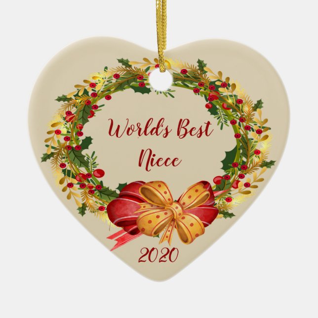 World Best Niece Antiquariat Weihnachten Keramik Ornament (Vorne)