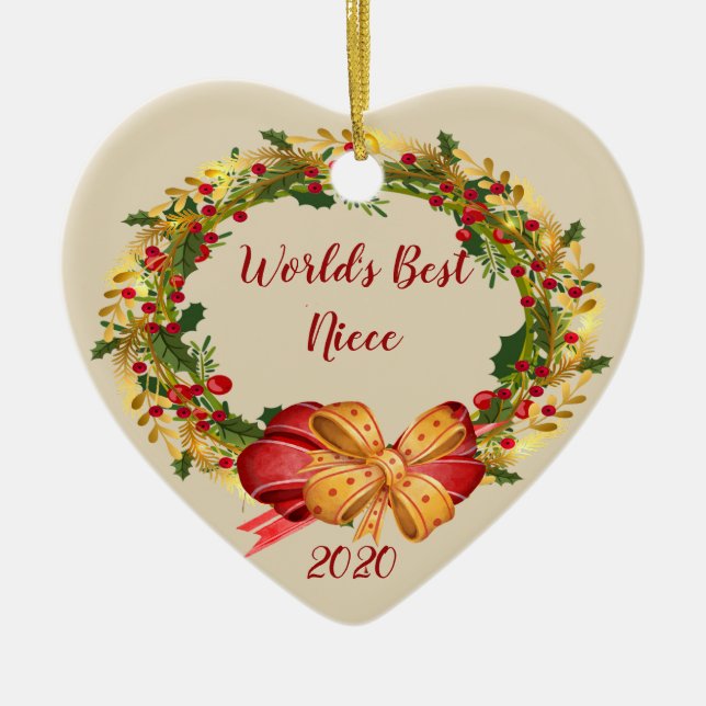 World Best Niece Antiquariat Weihnachten Keramik Ornament (Vorne)