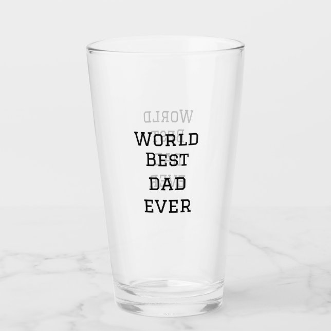 World Best Papa jemals Fett Name Text Sport Text Glas (Vorderseite)