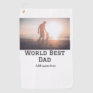 World Best Papa jemals Fett Name Text Sport Text Golfhandtuch