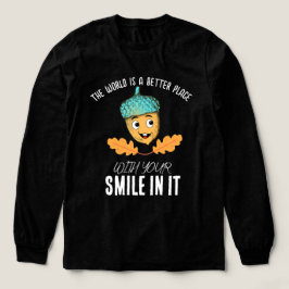 "World Better With Your Smile" Smiling Acorn Tri-Blend Shirt