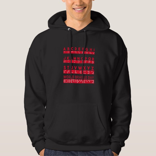 World Braille Day Blind Awareness Solidarity Premi Hoodie (Vorderseite)