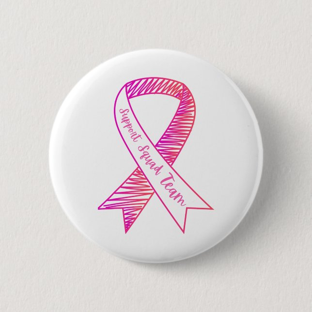 World Cancer Day Support Squad Team Brustkrebs  Button (Vorderseite)