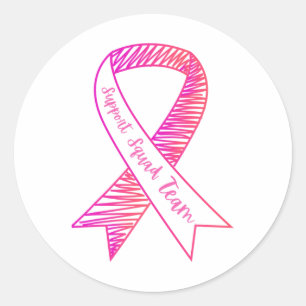 World Cancer Day Support Squad Team Brustkrebs Runder Aufkleber