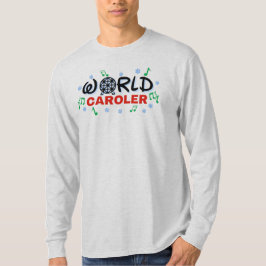 World Caroler mit grünen Musiknoten und blauem Sch T-Shirt