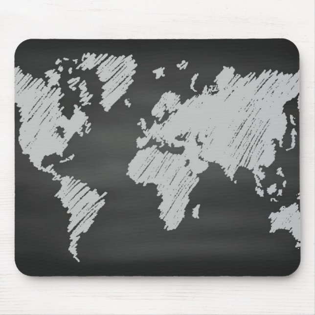 World Chalkboard Karte Mousepad (Vorne)