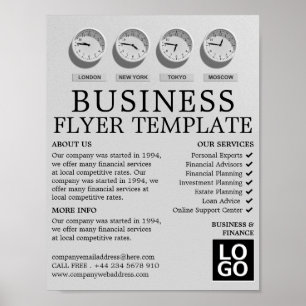 World Clocks, Business & Finance Advertising Poster