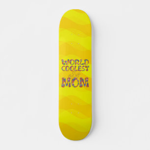 World Coolest Mom yellow waves Skateboard