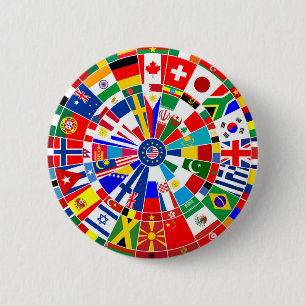 World Country Flag Darts Board game Travls Bulls Button