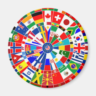 World Country Flag Darts Board game Travls Bulls Magnet