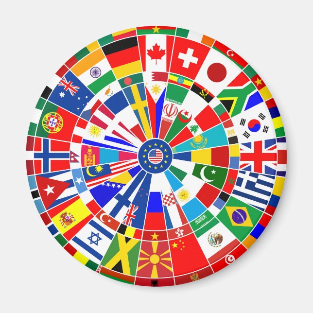 World Country Flag Darts Board game Travls Bulls Magnet (Vorne)