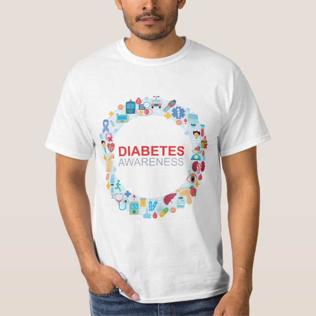 World Diabetes Day Awareness Circle T - Shirt (Vorderseite)