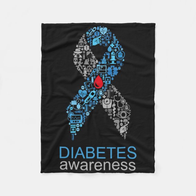 World Diabetes Day Diabetes Awareness Ribbon  Fleecedecke (Vorderseite)