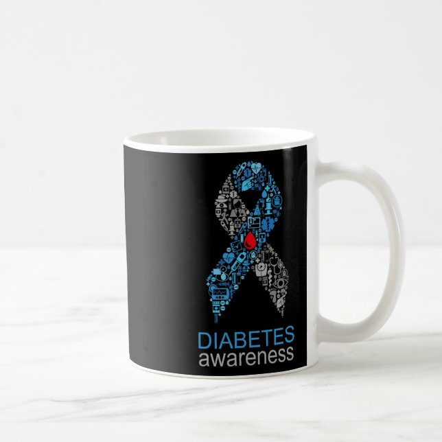 World Diabetes Day Diabetes Awareness Ribbon  Kaffeetasse (Rechts)