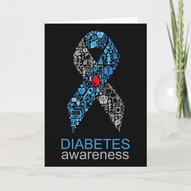 World Diabetes Day Diabetes Awareness Ribbon  Karte (Vorderseite)
