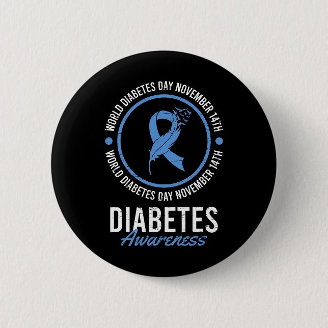 World Diabetes Day November Disease Awareness Insu Button (Vorderseite)