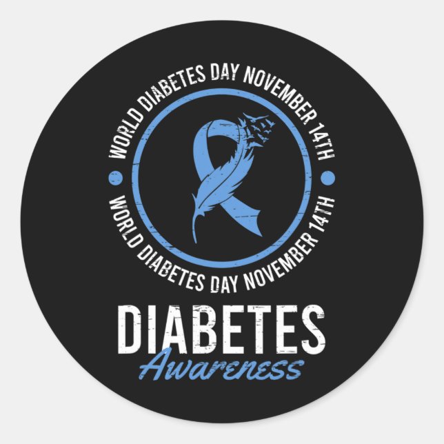 World Diabetes Day November Disease Awareness Insu Runder Aufkleber (Vorderseite)