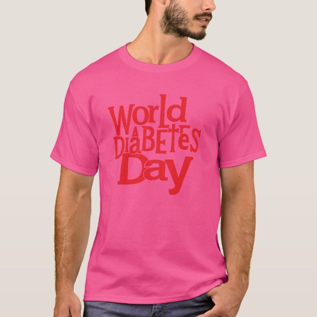 World Diabetes Day Silhouette Vector Illustration T-Shirt (Vorderseite)