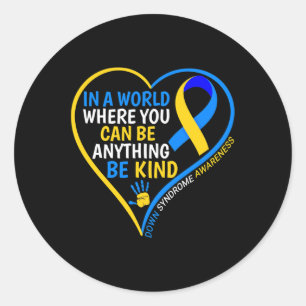 World-Down-Syndrom Day Be-Down-Syndrom im Krieg Runder Aufkleber