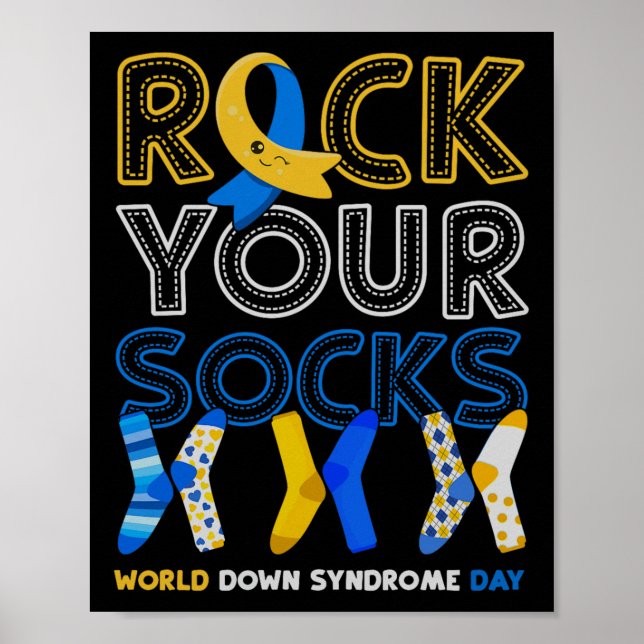 World Down Syndrom Day Rock Your Socks Awareness Poster (Vorne)