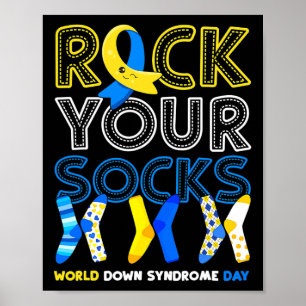 World Down Syndrom Day Rock Your Socks Awareness Poster