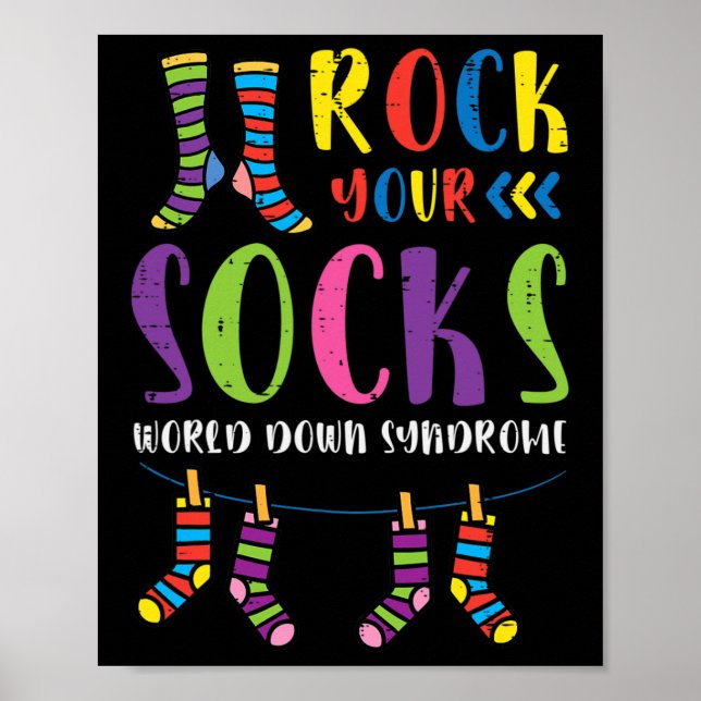 World-Down-Syndrom Rock Your Socks Awareness Men Poster (Vorne)