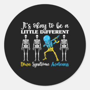 World Down Syndrome Awareness Day Dabbing Kindersk Runder Aufkleber